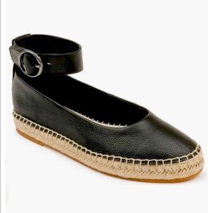 Black Espadrille Ankle Strap Flats, Size 9, Splendid Brand